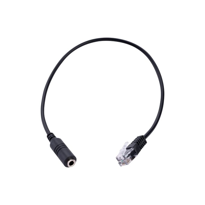 3,5 mm Jack naar RJ9 Adapterkabel – Headset naar Kantoortelefoon – ca. 15 cm – Zwart