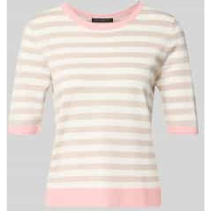 Gebreid shirt van viscosemix met ronde hals