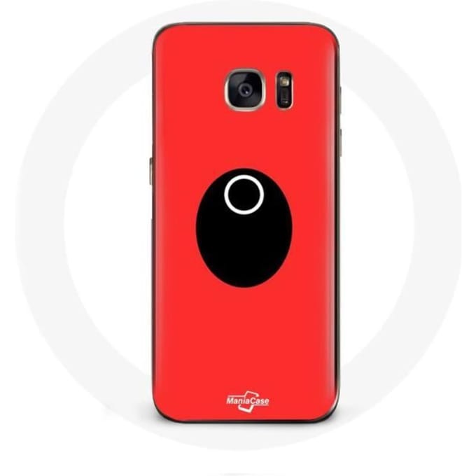 Coque - Samsung - Galaxy S7 - Souple - Rouge - Squid Game masque cercle