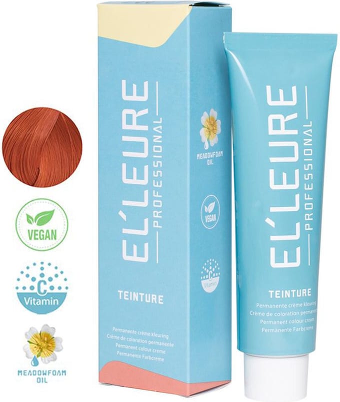 Elleure Haarverf - Teinture 7.444 middenblond extra intensief koper - 100 ml