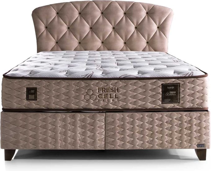 BSS Bedding Freshcell - Boxspring bed met Opbergruimte - boxspring 140x200 - incl. luxe matras en hoofdbord