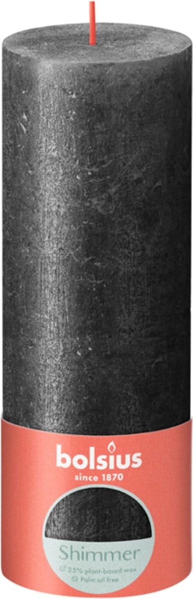 Bolsius Rustiek kaars 190/68 antracite
