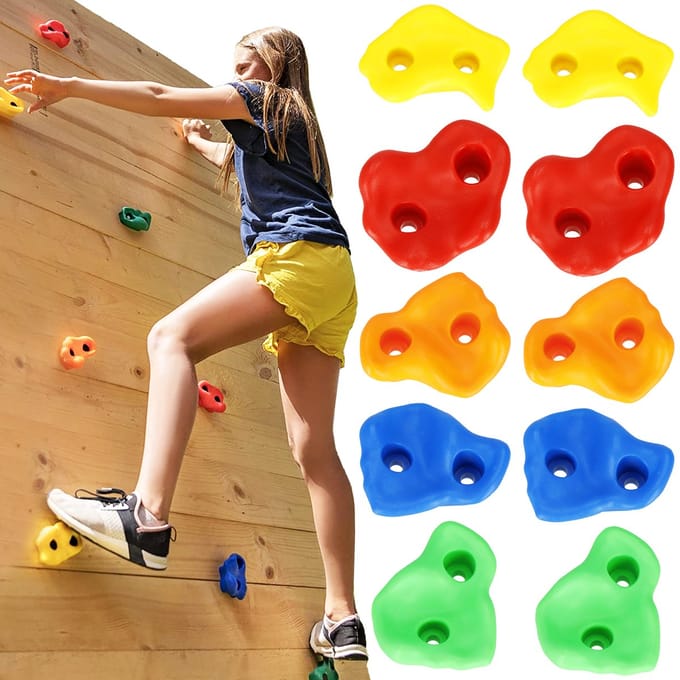 Springos Klimstenen - Klimgrepen - 10 stuks - Multicolor