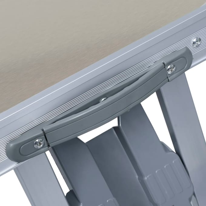 vidaXL - Campingtafel - inklapbaar - met - 4 - zitjes - staal - en - aluminium