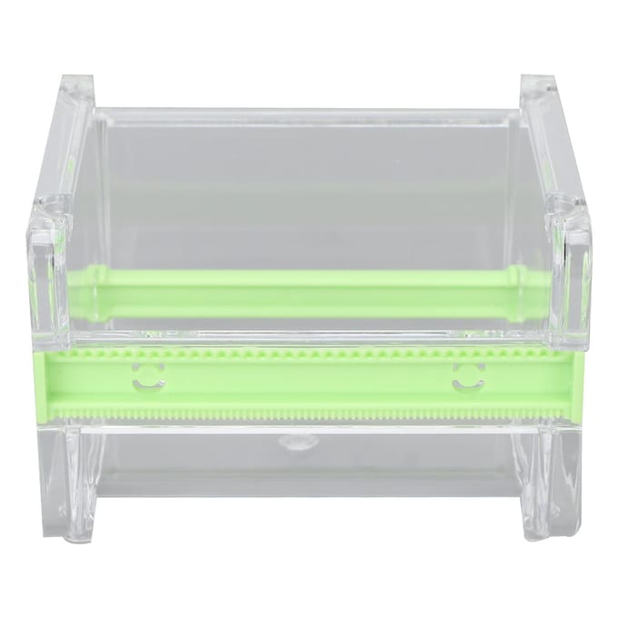 Distributeur de ruban adhésif multi-masquage transparent Porte-rouleau de ruban visible pour la maison et le bureau vert