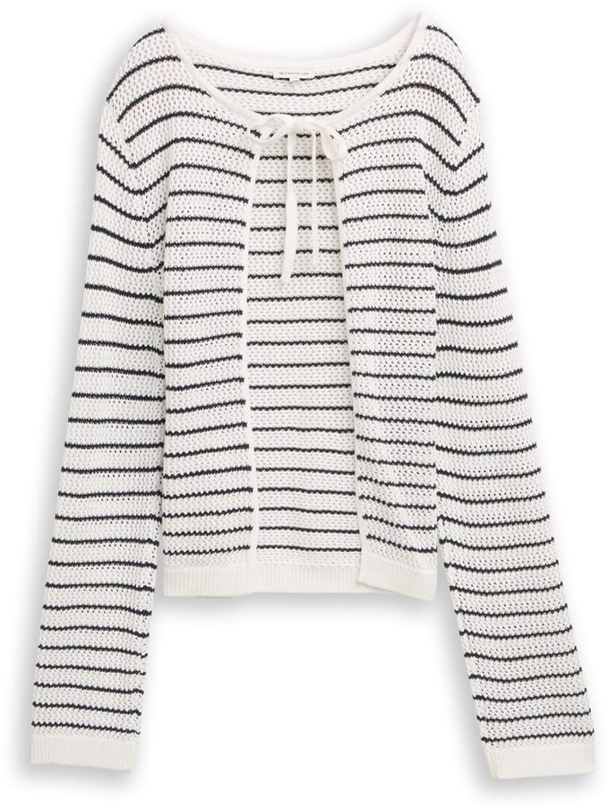 Tom Tailor - Vest met streepjesmotief - Maat XXL - white navy structure stripe