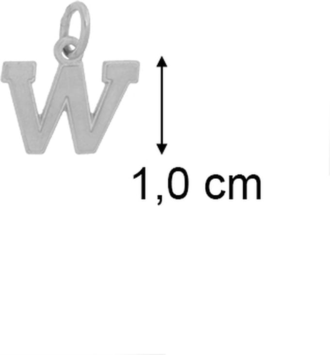Hanger - Zilver - Letter W - B121W