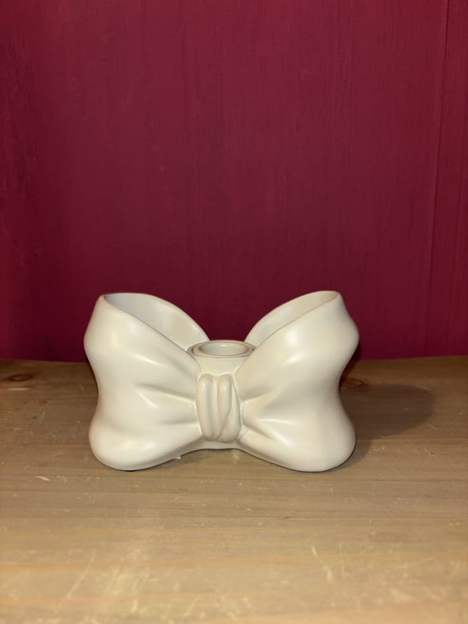 Kandelaar Strik - Ivory - Polyresin