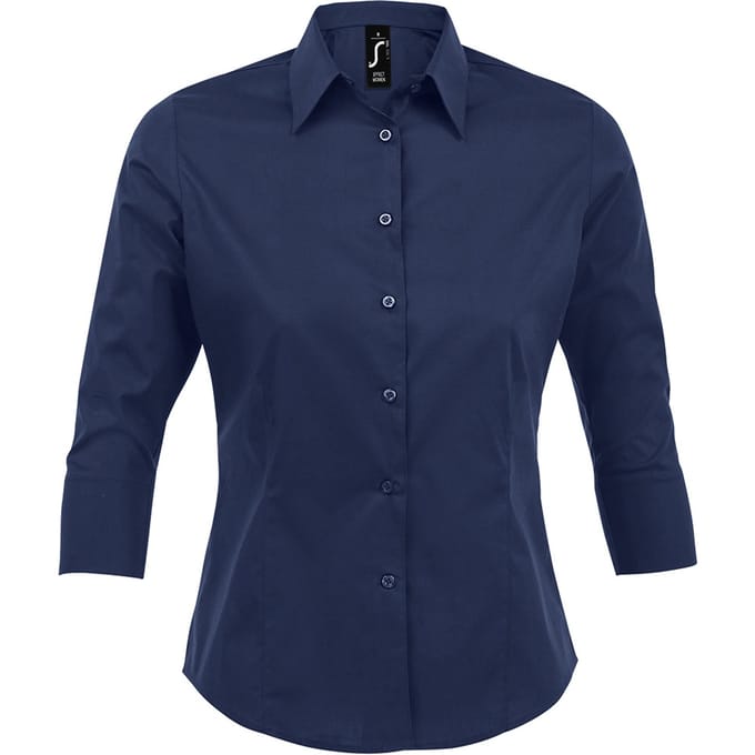 SOLS Dames/dames Effect 3/4 mouw passend werkoverhemd (Donkerblauw)