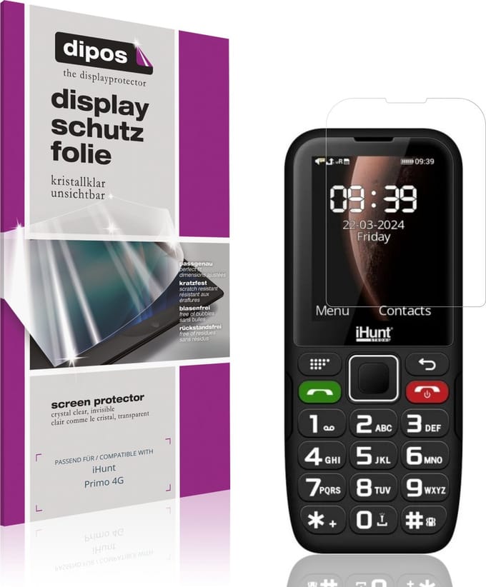 dipos – 4x Beschermfolie geschikt voor iHunt Primo 4G | Krasbestendige & heldere Screenprotector Ultra-Thin