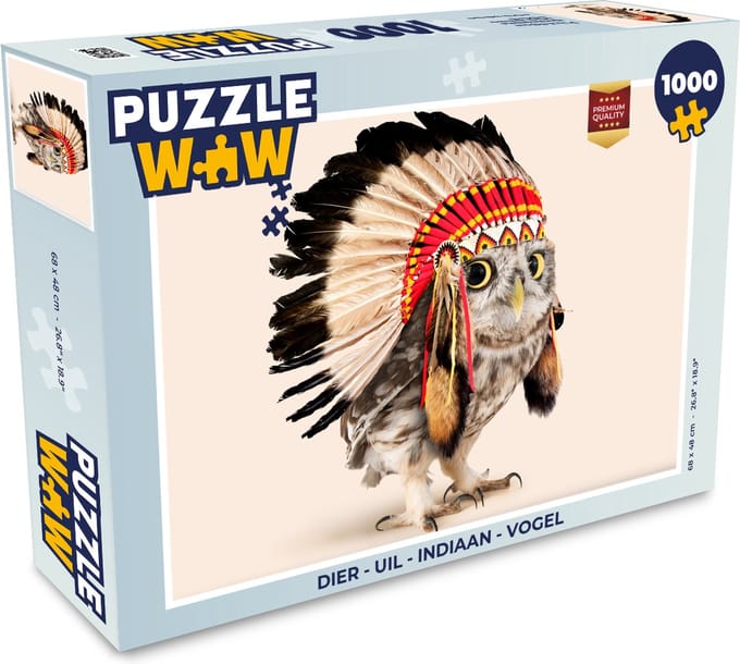 Puzzel Dier - Uil - Indiaan - Vogel - Legpuzzel - Puzzel 1000 stukjes volwassenen