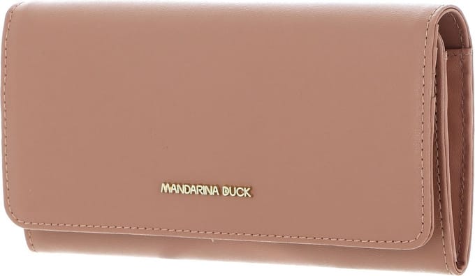 MANDARINA DUCK Leren Portemonnee Luna Flap Wallet Desert Sand Oud roze