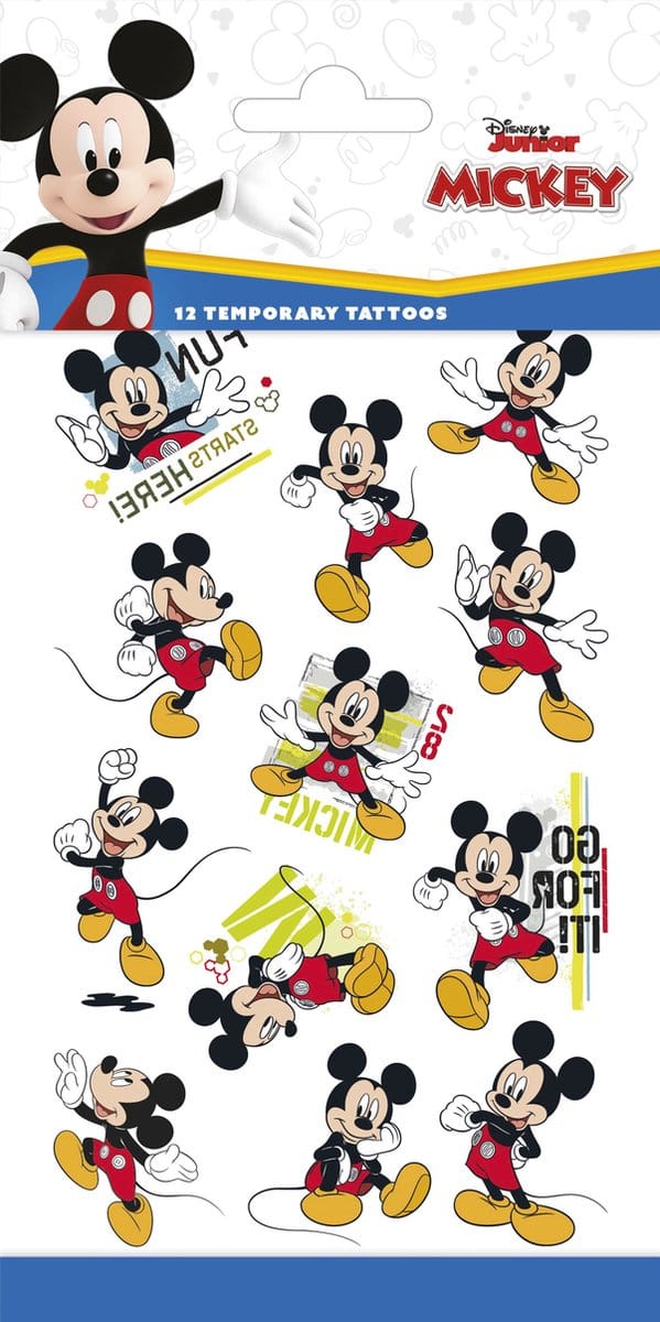 36x Disney Mickey Mouse Plak Tattoo - Party Feest Thema Fun
