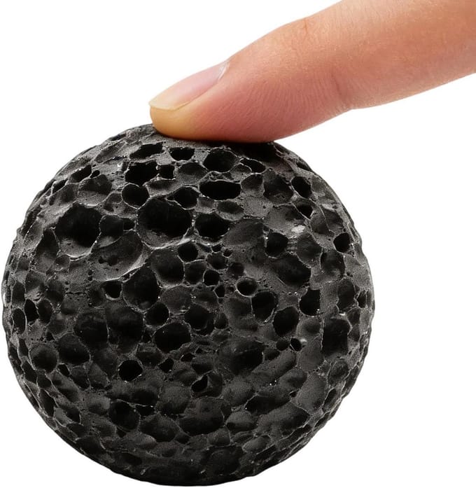 Eelt bal - Grip bal - Hand training - Vulkanische steen - 3 cm - Grijs