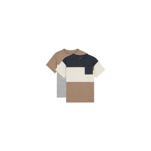 Prénatal peuter T-shirts 2 stuks Light Mud Brown 80 heren