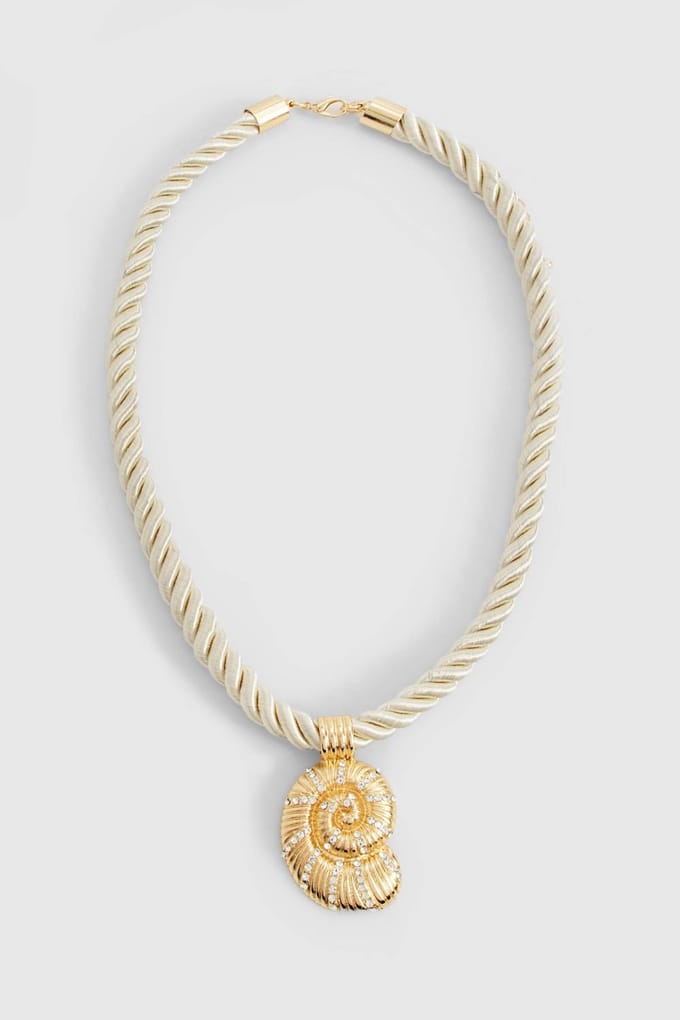 boohoo Dames Versierde Schelpbedel Touwketting | Goud