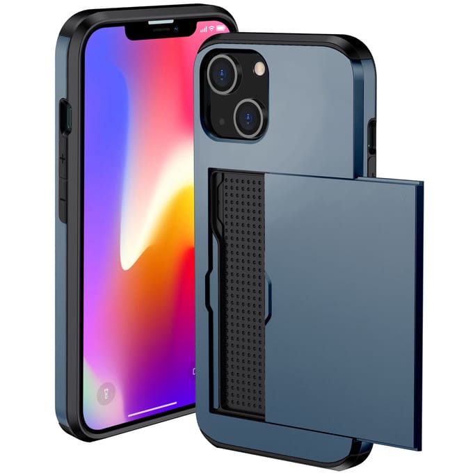 imoshion Hoesje met Pasjeshouder - Geschikt voor Apple iPhone 14 - Donkerblauw