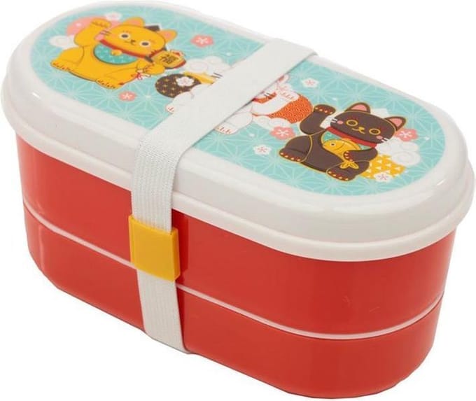Puckator - Bento box - lunch box - broodtrommel: Maneki Neko / Lucky Cat / gelukskat