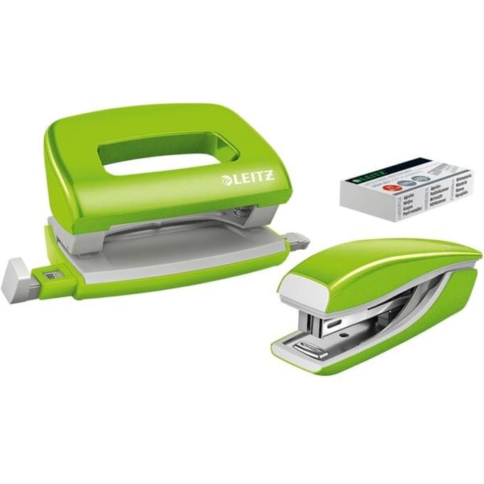Leitz NeXXt WOW Mini Nietmachine en Perforator Set Groen