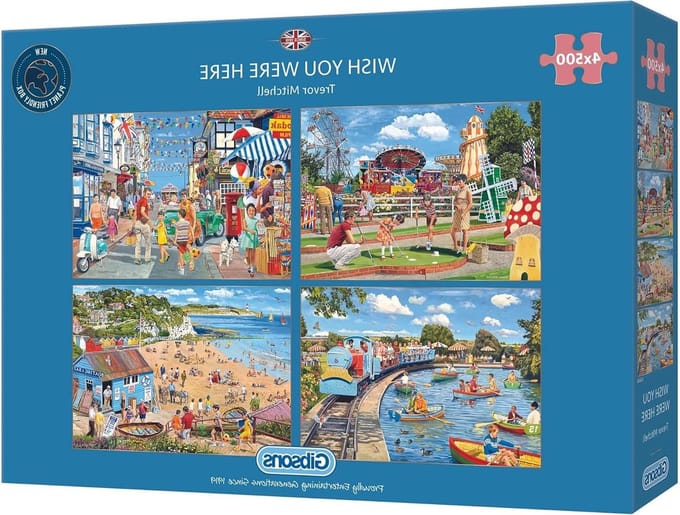 Puzzel Set - Legpuzzels - Ontspanning - 4x 500 Stukjes - 48 x 34 cm - Diverse