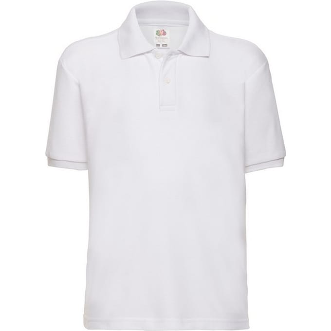 Fruit of the Loom Kinder/Kinder 65/35 Poloshirt (Wit)