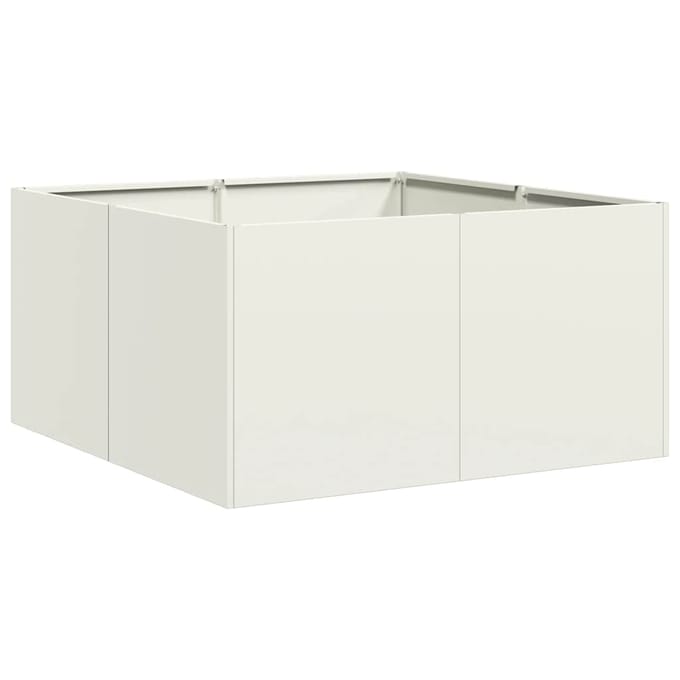 vidaXL - Plantenbak - 80x80x40 - cm - koudgewalst - staal - wit