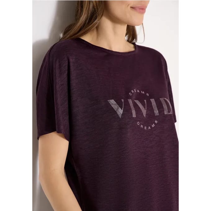 Shirt met overhangende schouders in linnenlook