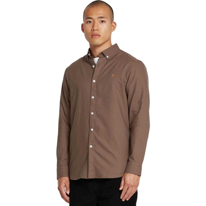 Farah Heren Brewer Slim Shirt (Grijs)