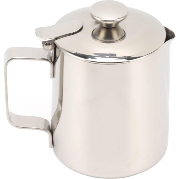 RVS Melkopschuimpitje Cappuccino Pitje Koffieschuimcontainer Met Deksel 600ml L white