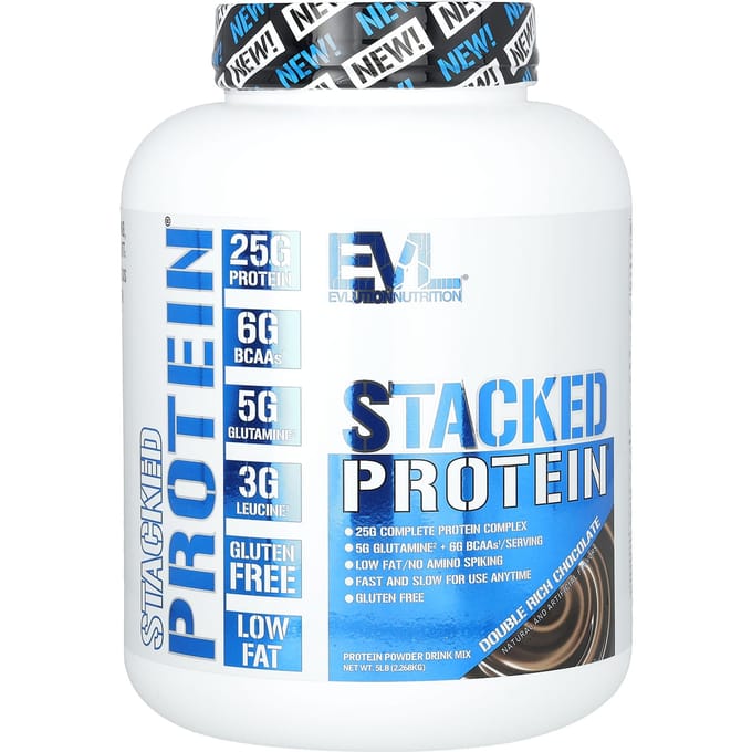 EVLution Nutrition, Stacked Protein, Dubbele Rijke Chocoladesmaak, 5 lb (2.268 kg)