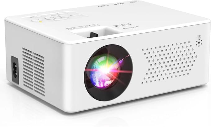 AMA® Mini Beamer - Beamer - Projector - Wit - 13.2cmx7cmx17.5cm