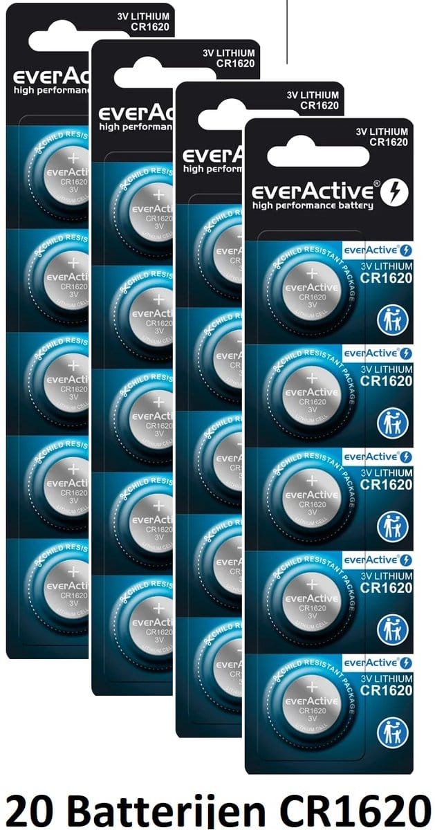 everActive CR1620 Lithium Knoopcel Batterij 20 Stuks