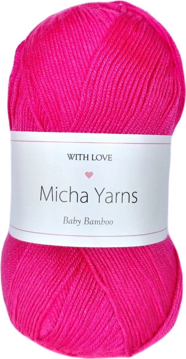 5 bollen - 70% bamboe 30% katoen haakgaren - 5 x 50gram - 185meter - Roze (006) - Micha Yarns
