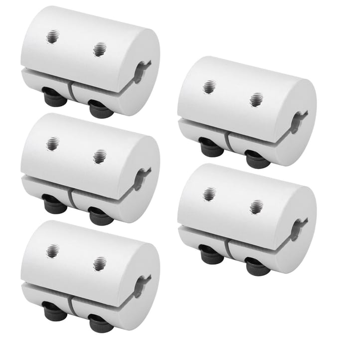 5 stuks Schachtkoppeling Koppeling Aluminiumlegering Connector voor 3D-printer Servo Stappenmotor gray