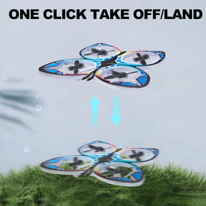 Mini Drone voor kinderen Afstandsbediening Drone met kleurrijk licht 3D Flip, Headless-modus, Hoogtebehoud 2 battery