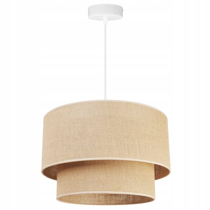 Light Home JUTA - Hanglamp 1-Lichts - Stoffen Kap Ø40 cm - Beige - E27