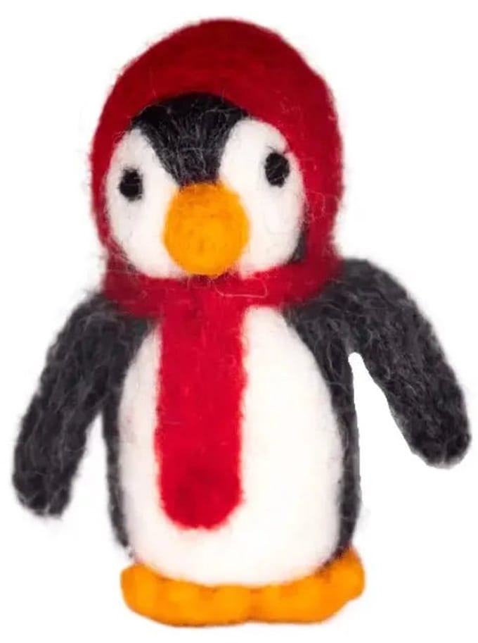 Pinguïn Rood - Decoratief Beeld of Figuur