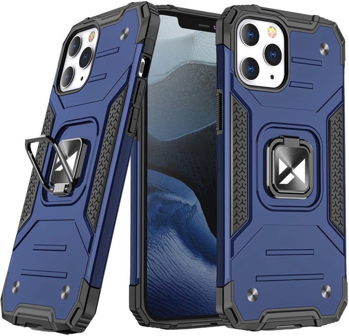 Wozinsky Ring Armor - Telefoonhoesje - iPhone 13 Mini - Blauw - Magnetische Houder