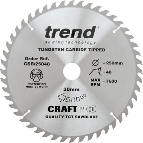 Trend cirkelzaagblad 250x30x3,0mm 48T