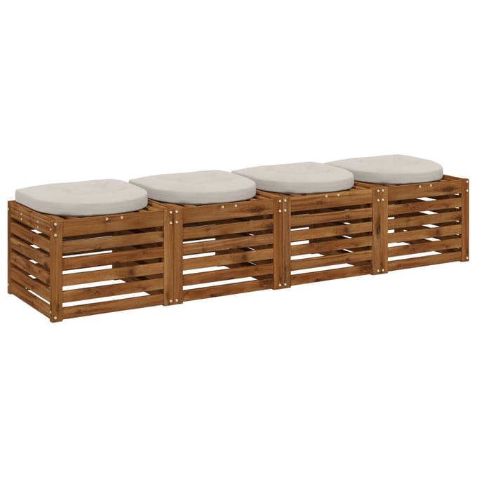 vidaXL - 4-Piece - Zitkussens - 4 - st - 100% - Polyester - Wit - 45 - x - 45 - x - 5 - cm