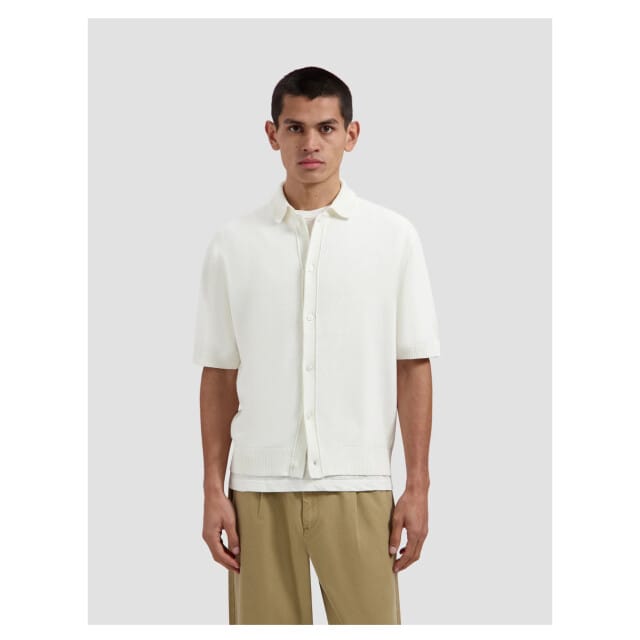Olaf Linen Knitted Ss Polo Polos Off White M250702