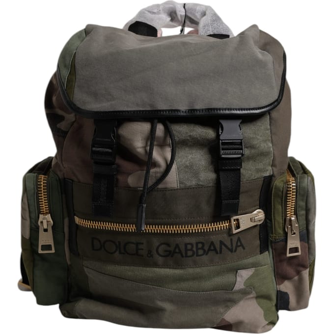 Militaire Groene Patchwork Schoolrugzak