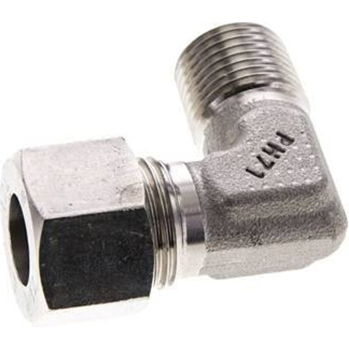 12L & M16x1.5 (con) RVS L-Vorm Snijringkoppeling Buitendraad 315bar ISO 8434-1