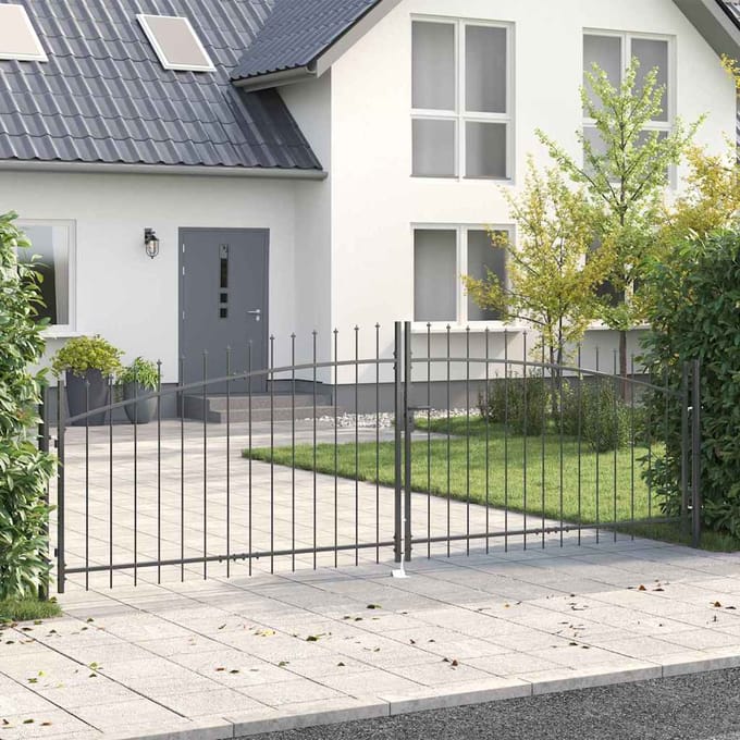 vidaXL - Dubbele - Heining - WOERDEN - 400 - x - 174,5 - cm - Staal - Vergrendelbaar