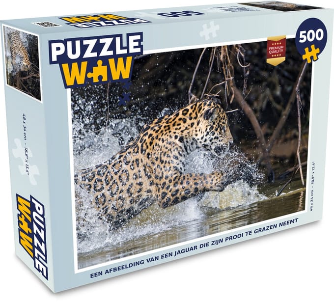 Puzzel Jaguar - Jacht - Prooi - Legpuzzel - Puzzel 500 stukjes