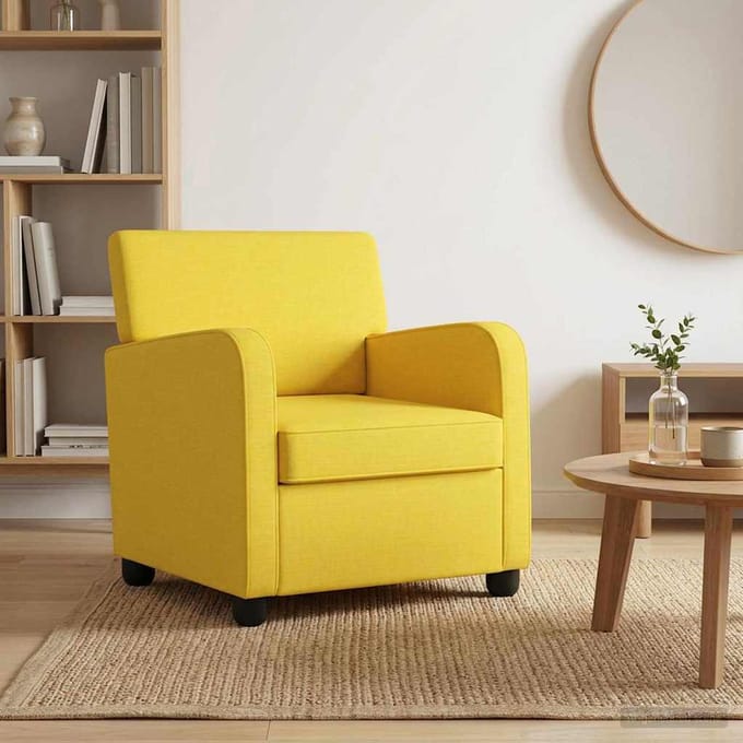 vidaXL - Fauteuil - Licht - Geel - Stof