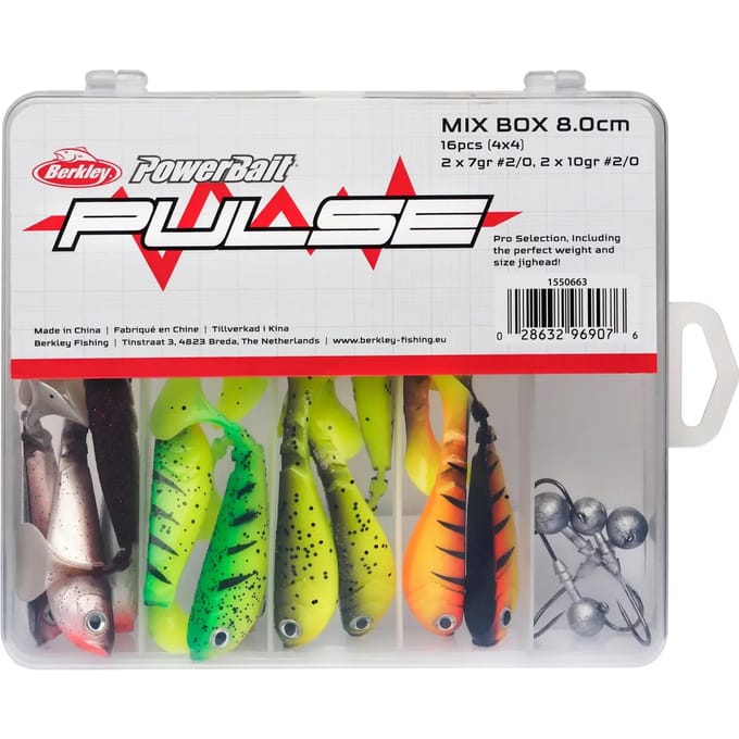 Loodkoppen set met kunstaas Berkley Pulse Shad (x16)