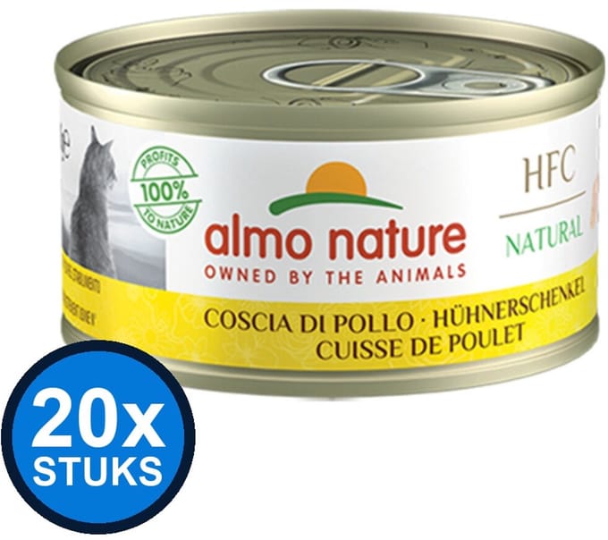 20x Almo Nature HFC - Kattenvoer Natvoer Blik - Natural - Kippenbout - 70g