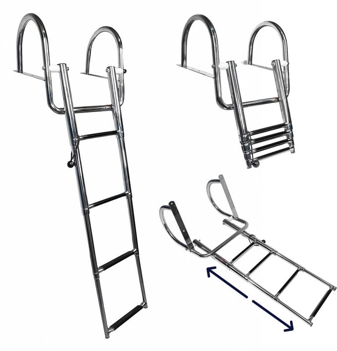 EvoNautic Zwemtrap - Bootladder - Steigertrap - Boot trap - Telescopisch 4-treden - RVS