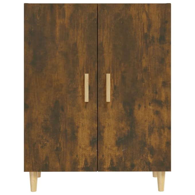 vidaXL - Dressoir - 70x34x90 - cm - bewerkt - hout - gerookt - eikenkleurig
